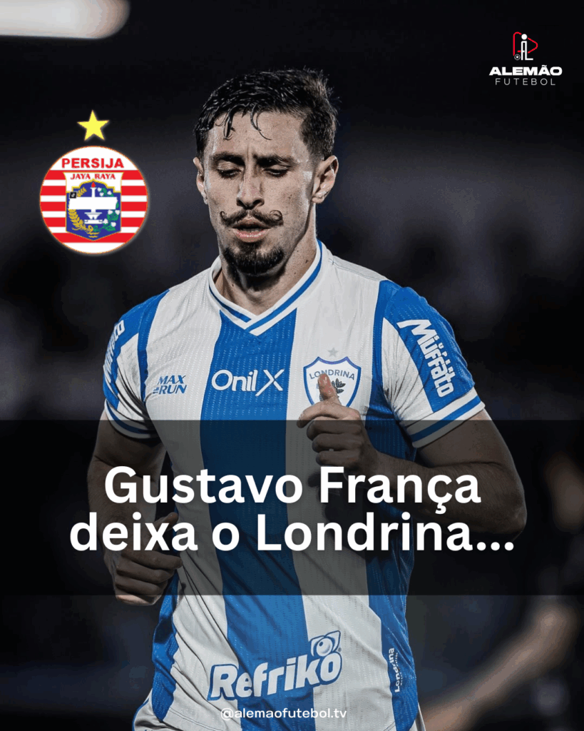 Meia Gustavo França em ação pelo Londrina EC, jogador se despediu do clube em julho de 2025 rumo ao futebol internacional.