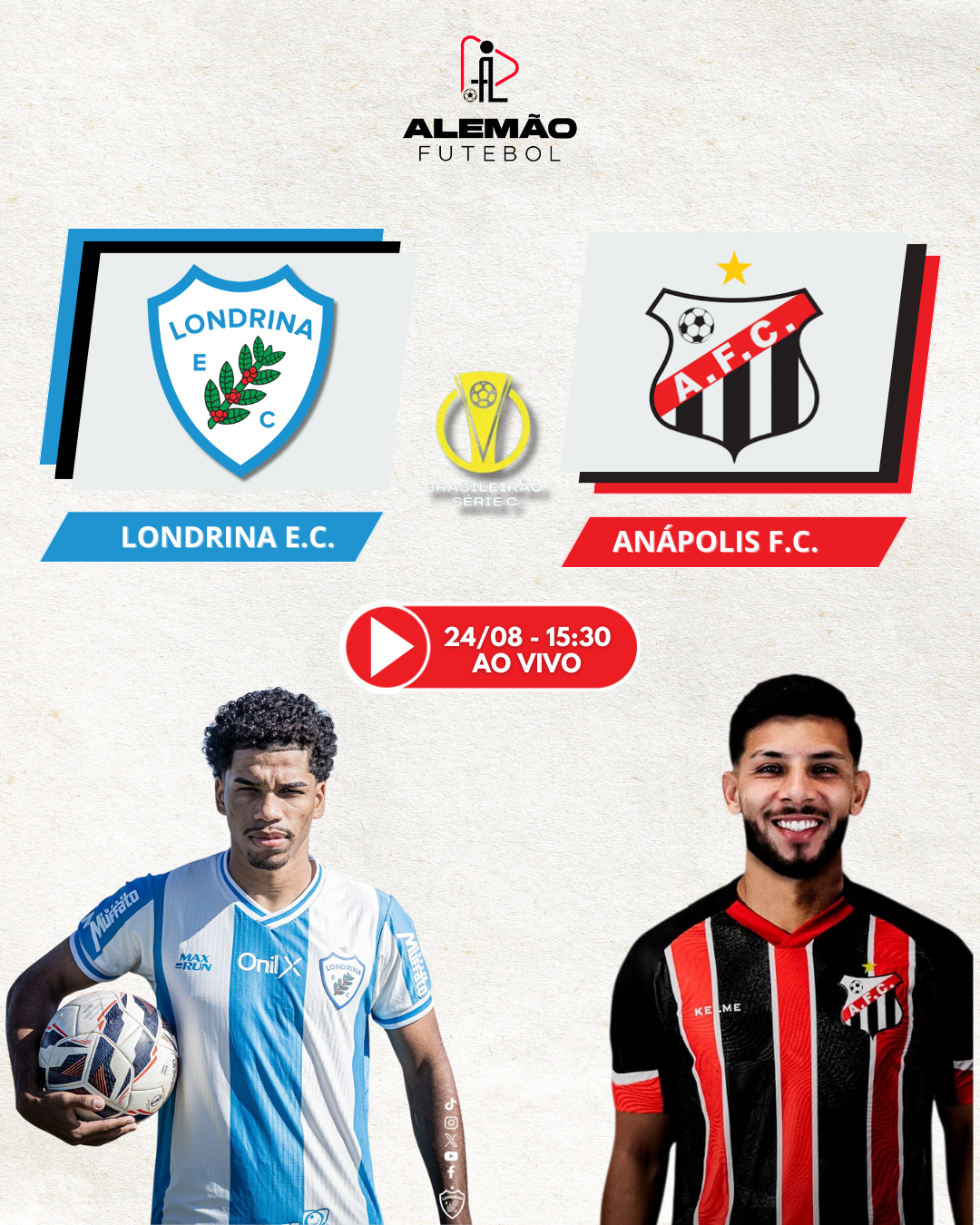 Londrina recebe o Anápolis no VGD pela 18ª rodada da Série C